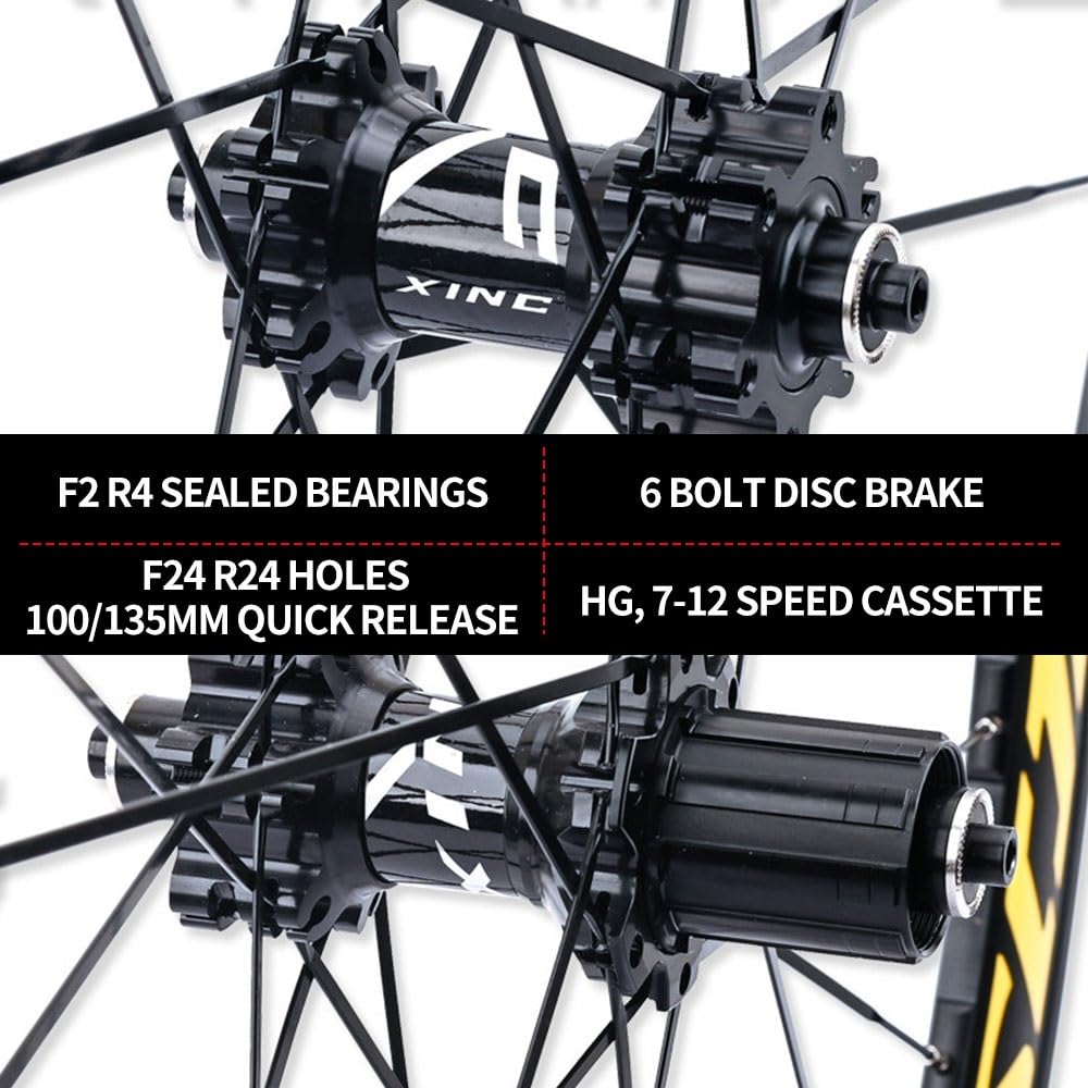 Set Di Ruote Per Bici Da Strada 700C Cerchio In Lega Di Alluminio A Doppia Parete 50mm, Cricchetto 36/54T, Cuscinetto Sigillato, Cassetta 7-12velocità, Freno A Disco 100/135mm QR