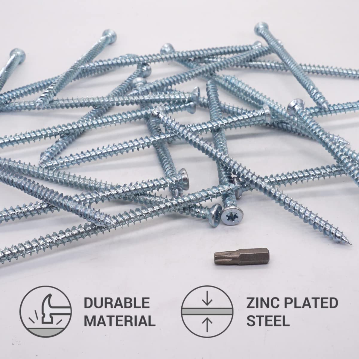 SKIR'CO (30 pcs) Zinc Plated 7.5 x 132 mm Concrete Screws, Countersunk Head, Masonry Screws, Frame Fixing Screw - Image 3