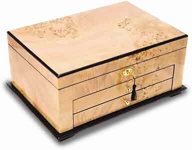 メープル ジュエリーBOX Amazon.com: Birdseye Maple Lacquered Wood 3 Level Jewelry Box