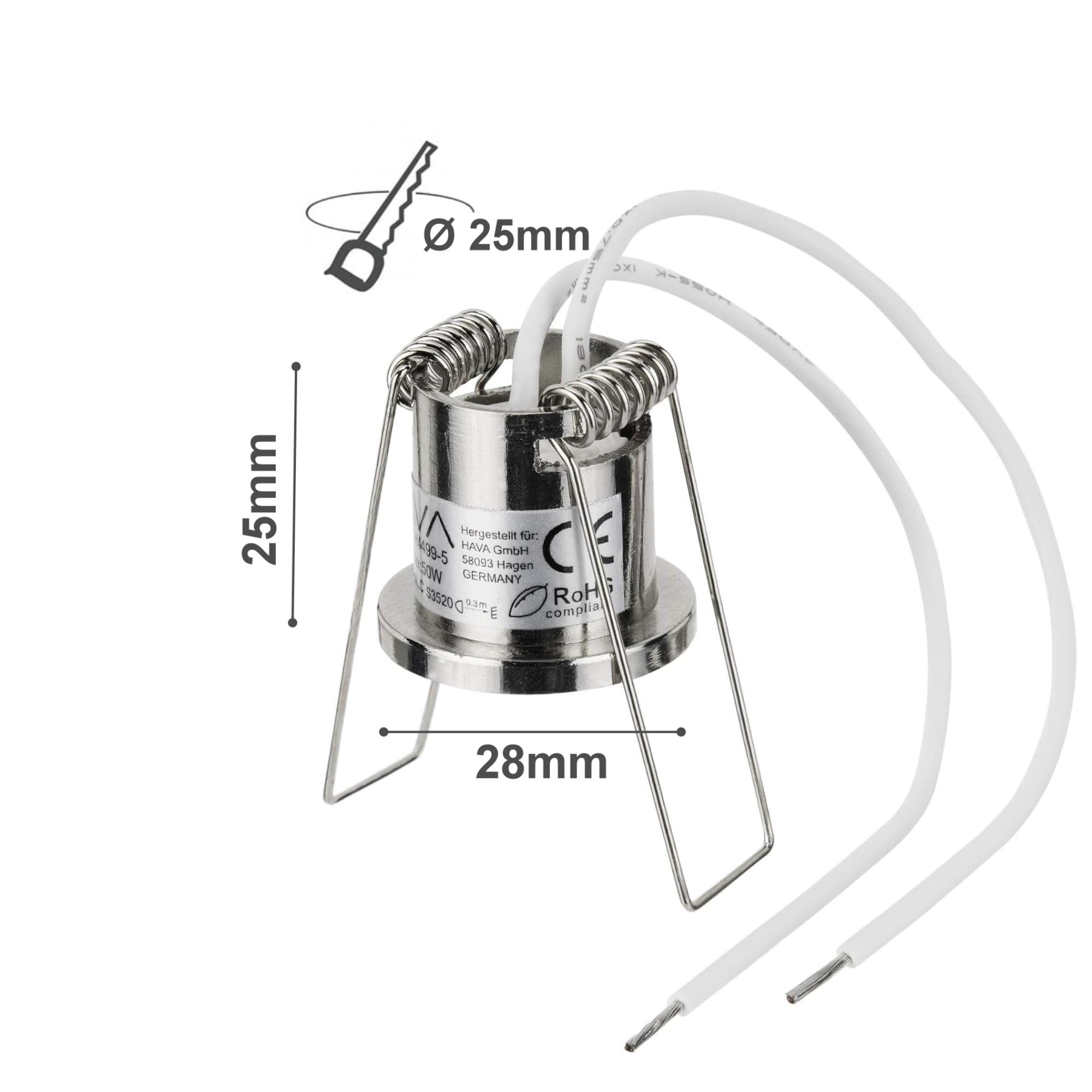 Lunivers 10er Pack, G4 Einbauspot aus Druckguss, eisen-gebürstet