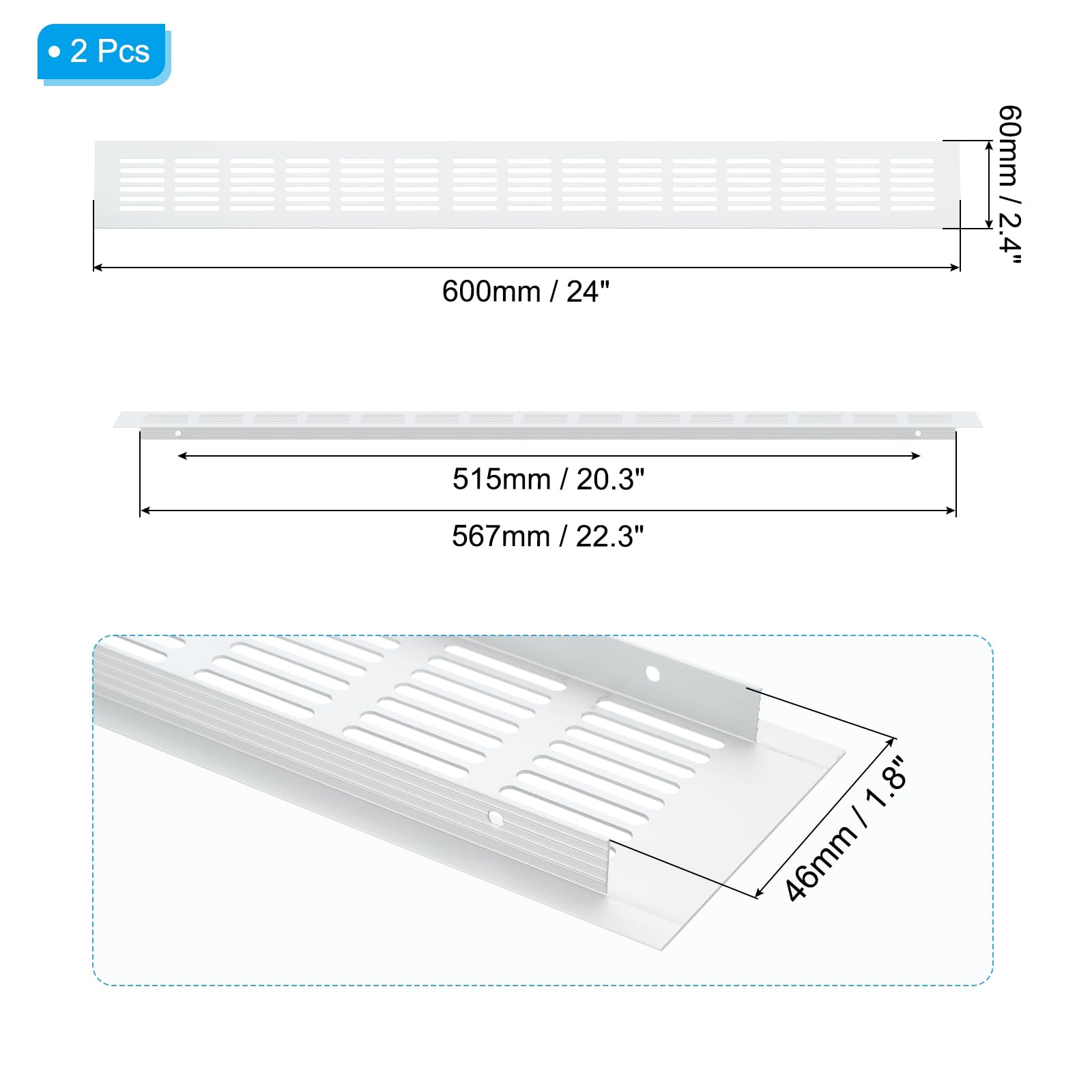 PATIKIL 24 x 2.4 Inch Door Air Vent Cover - Image 2