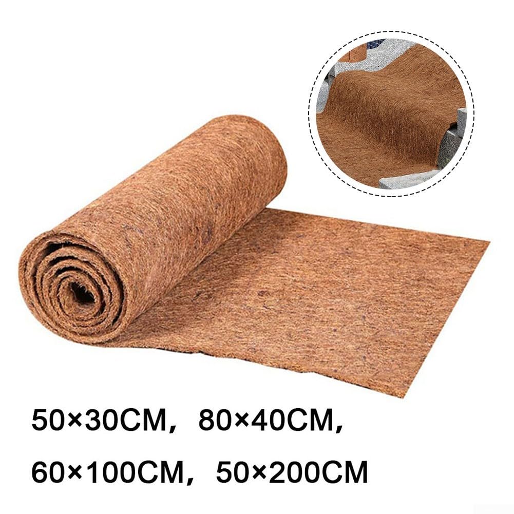 Tapete de coco natural para terrario de reptiles, tapete de piso y puerta cortable con 0,3 a 0,4 cm de grosor, 50 x 30 cm a 50 x 200 cm, opciones de tamaño (60 x 100 cm)