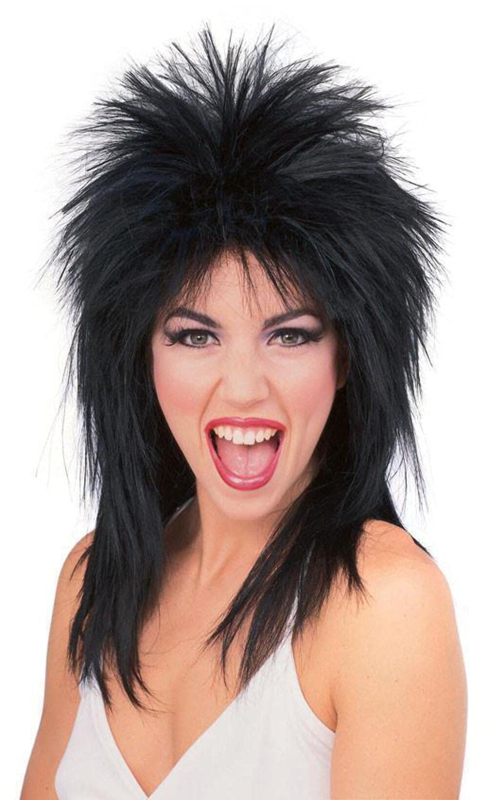Superstar Black Spiked Wig for Adults, Women's No Size