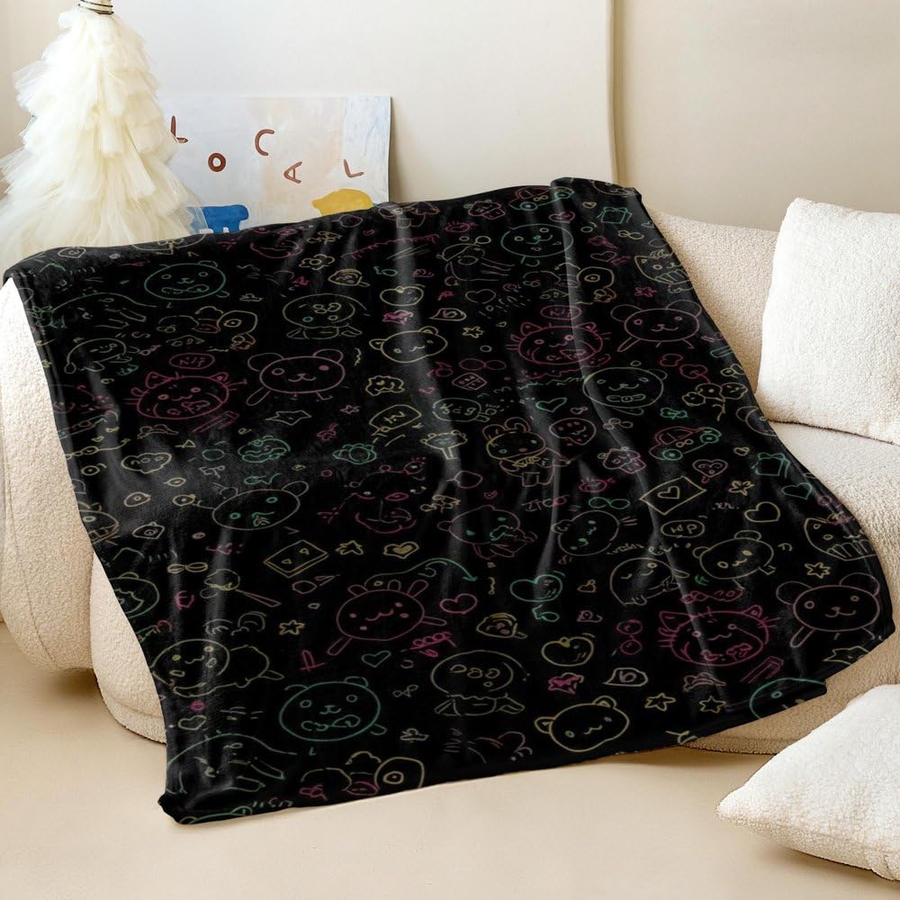 Couverture imprimée ours mignon 200x200 cm flanelle