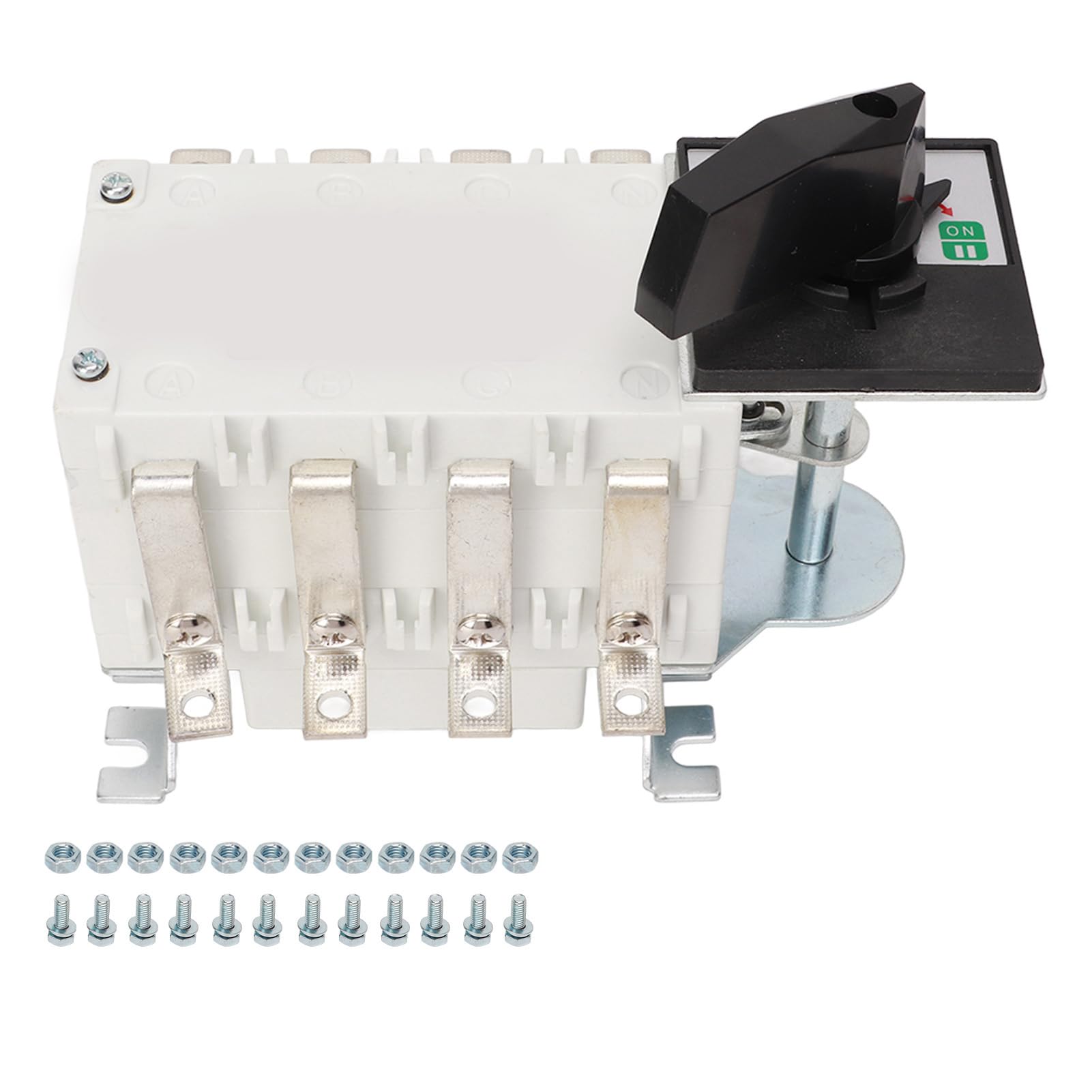 Walfront Interruptor de Transferencia de Potencia Dual 4p, Material de Retardante de Llama de PC, Diseño de Eje Extendido, Clasificación de 100 A para Edificios de Oficina y Lugares Públicos (80A)