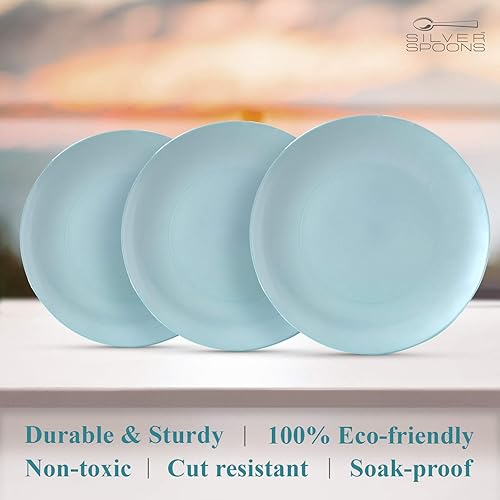Miniatura 4 de Silver Spoons Platos de vajilla desechables  Platos de plástico reutilizables de primera calidad  40 platos de ensalada  Opulencia menta  9 pies