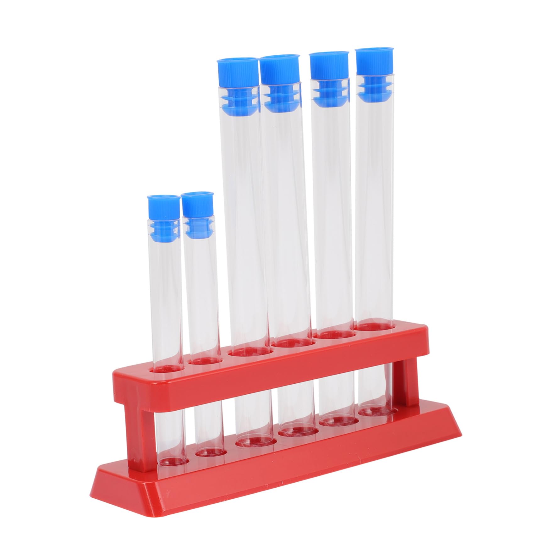 SOLUSTRE Experiment Test Tube Rack 6pcs Plastic Vials Cork Blue Light for Carry Random