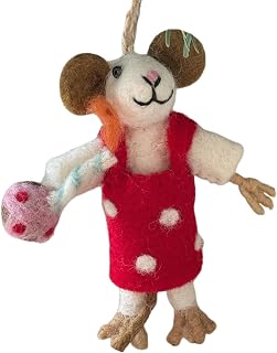 Pcingsia Adornos de animales de fieltro, animales de lana de fieltro hechos a mano, llavero colgante de muñeca lindo adorno para el interior del coche, accesorios para decoración de bolso, mochila