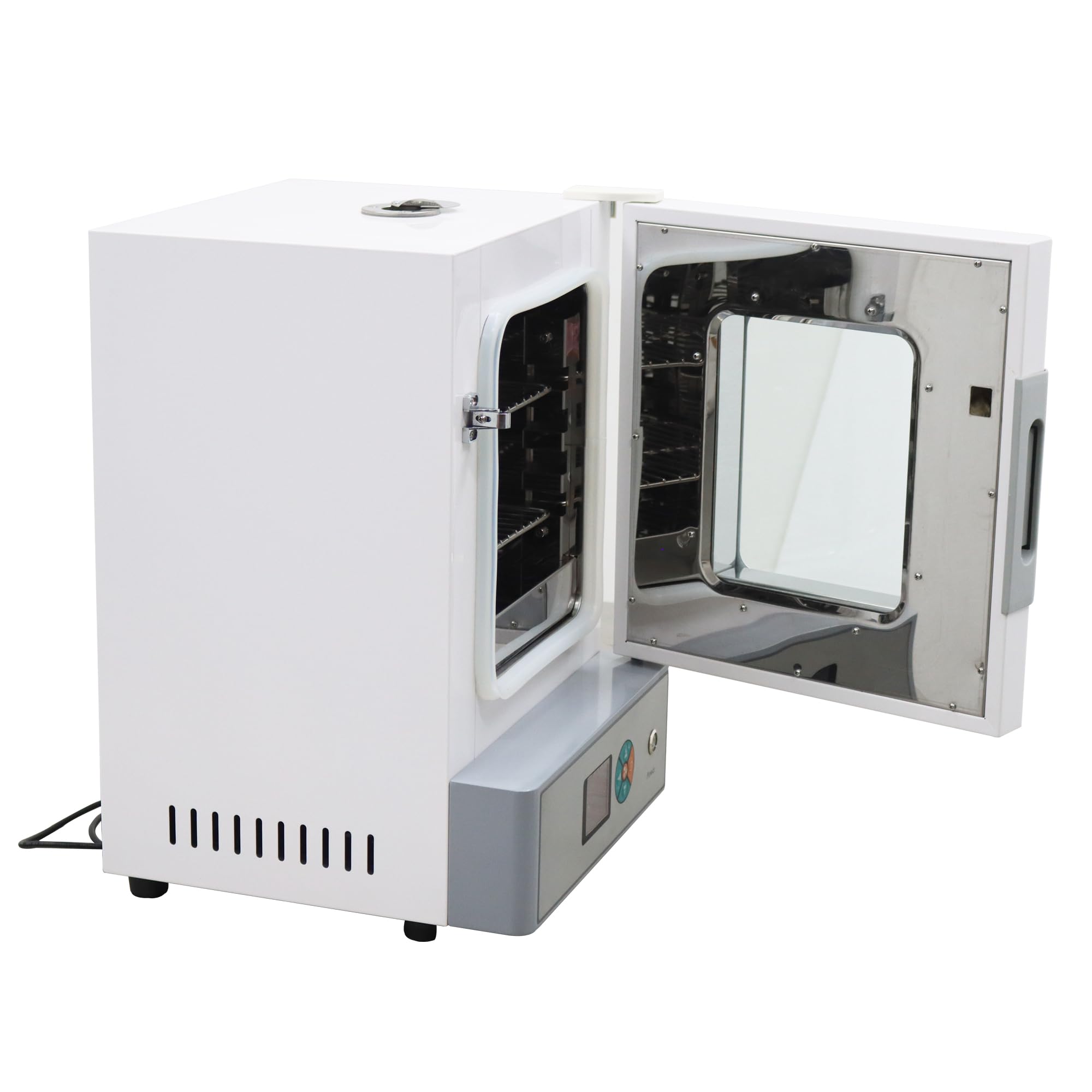 HQHAOTWU Digital Forced Air Convection Drying Oven Lab Heat Treat Oven Electric Blast Drying Oven 20L Inner Chamber Volume Fan Speed Adjustable 0.6KW