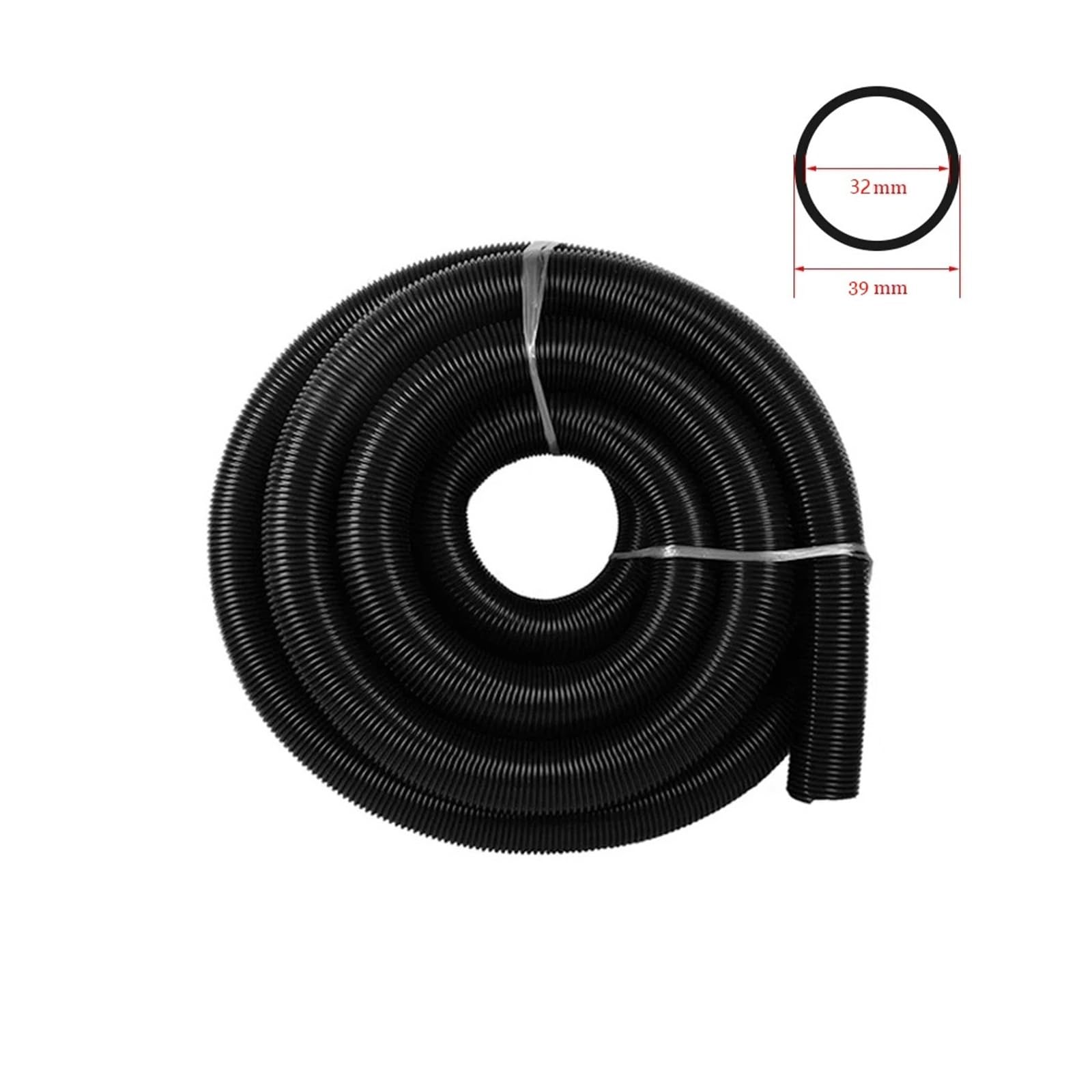 Tuyaux flexibles et Extensibles en EVA, diamètre intérieur 2M-10M, 32mm, diamètre extérieur 39mm, for aspirateurs domestiques et de voiture, noir et gris Matériaux (Color : Gray-3m)