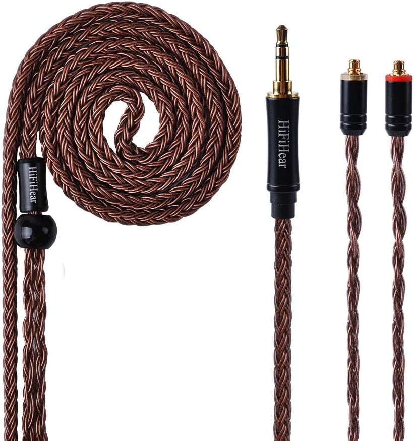 Better 16 Core Silver Plated Wire Earphones Upgrade Cable,Earphone Replacement Cable,Exchange Audio Cable for UE900 SE215 SE315 SE846 SE425 TIN Audio T2 T2pro T3 f9 LZ etc.(Brown-MMCX 3.5mm)