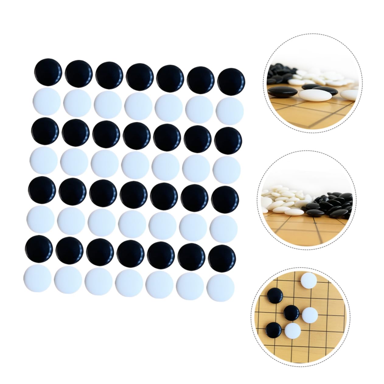 DECHOUS 360 Pezzi di Pietre da Gioco Go in Melamina Sicure e Pratiche, Stile Creativo, Resistenti per Uso Domestico e Scolastico, Accessori per Gioco da Tavolo Go