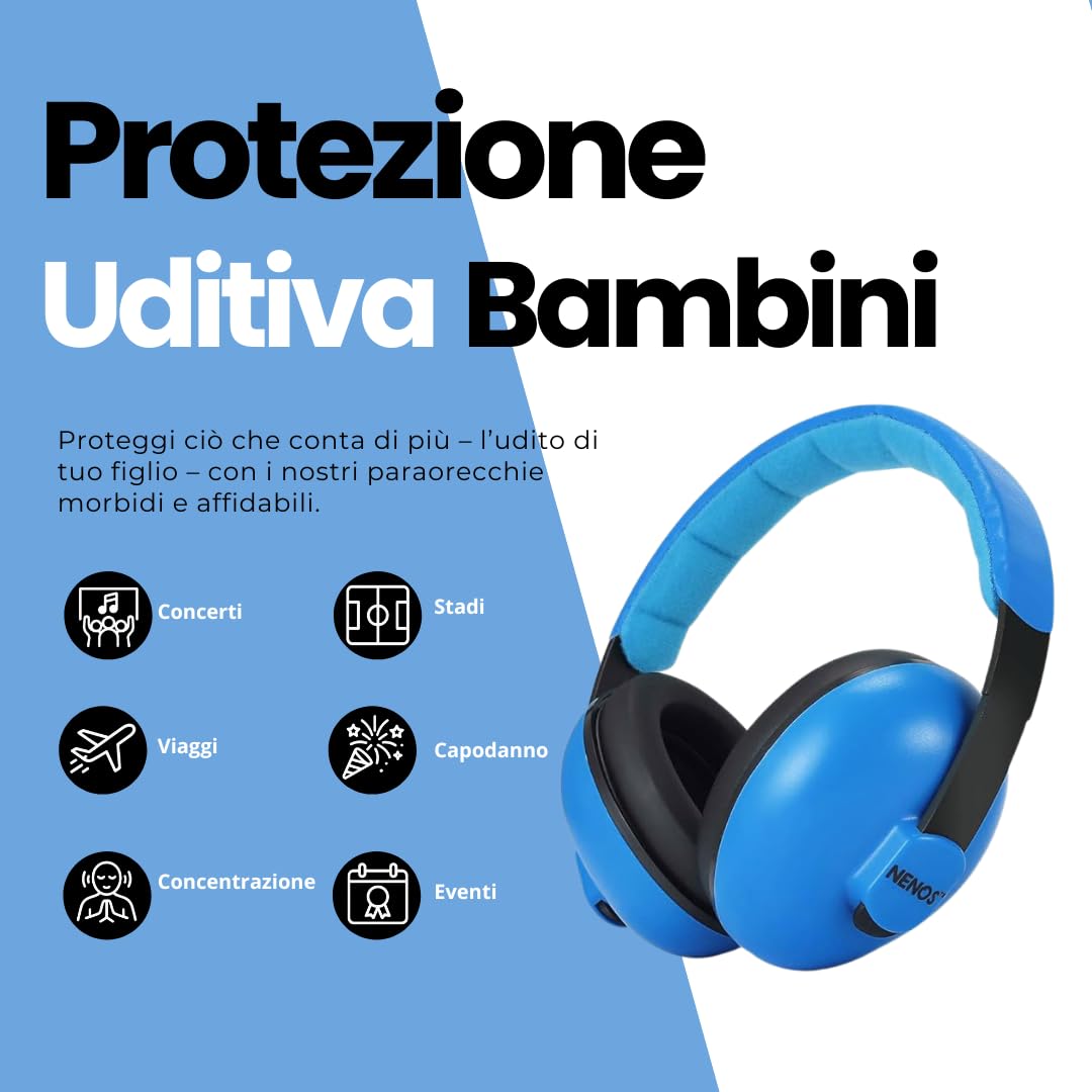 ESTRO Cuffie Neonato Antirumore Insonorizzate - Cuffie Antirumore Bambini Protezione Acustica Bambini Protezione dell’Udito Neonato EM1