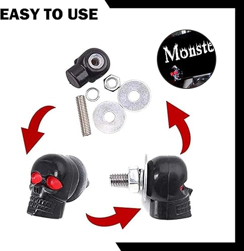 Miniatura 4 de 4 tornillos de calavera para matrícula, pernos de fijación decorativos para marco de matrícula, pernos universales de carenado 3D, adecuados para