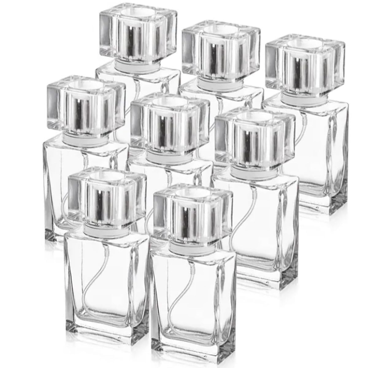 Spruzzatore di profumo ricaricabile, 8 pezzi, adatto per uscire, per uso domestico, 30 ml, trasparente