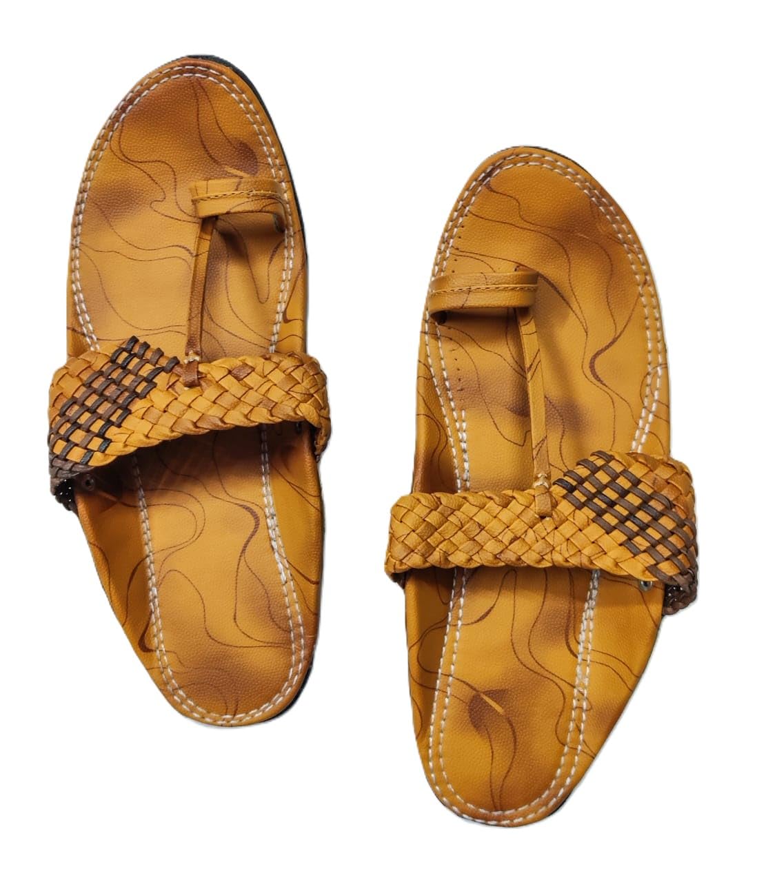 Traditional Brown Kolhapuri Chappal for Men – Handcrafted Ethnic Leather-Style Sandals-image-19