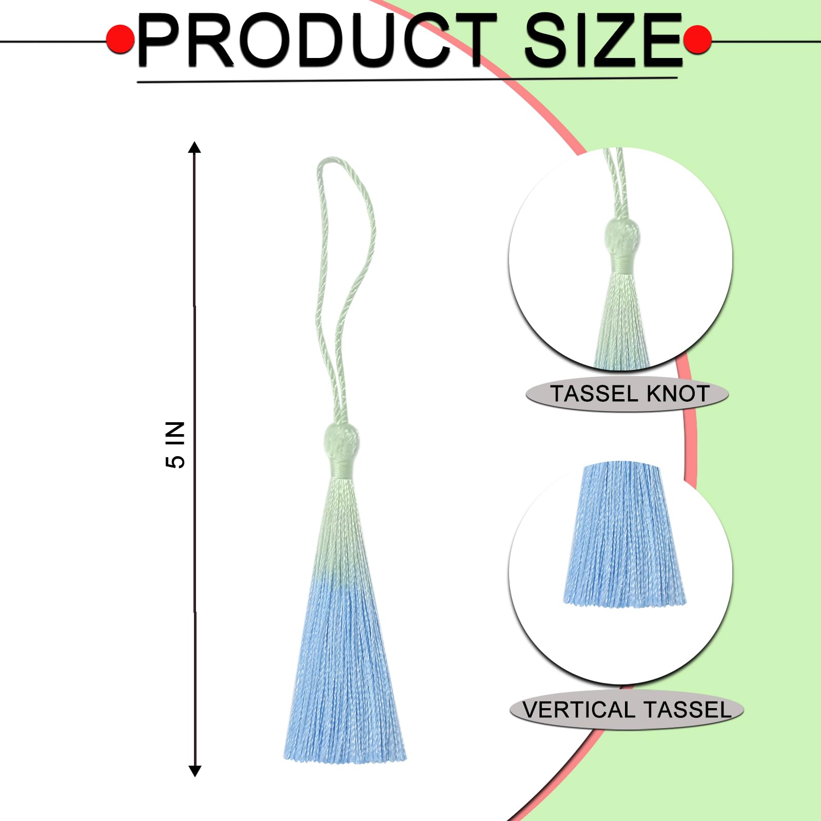 50PCS Mini Silk Tassel for Craft DIY Bookmark Cute Jewellery Making Beaded, Girl Earring, Keyring, Graduation, Small Key - Image 2