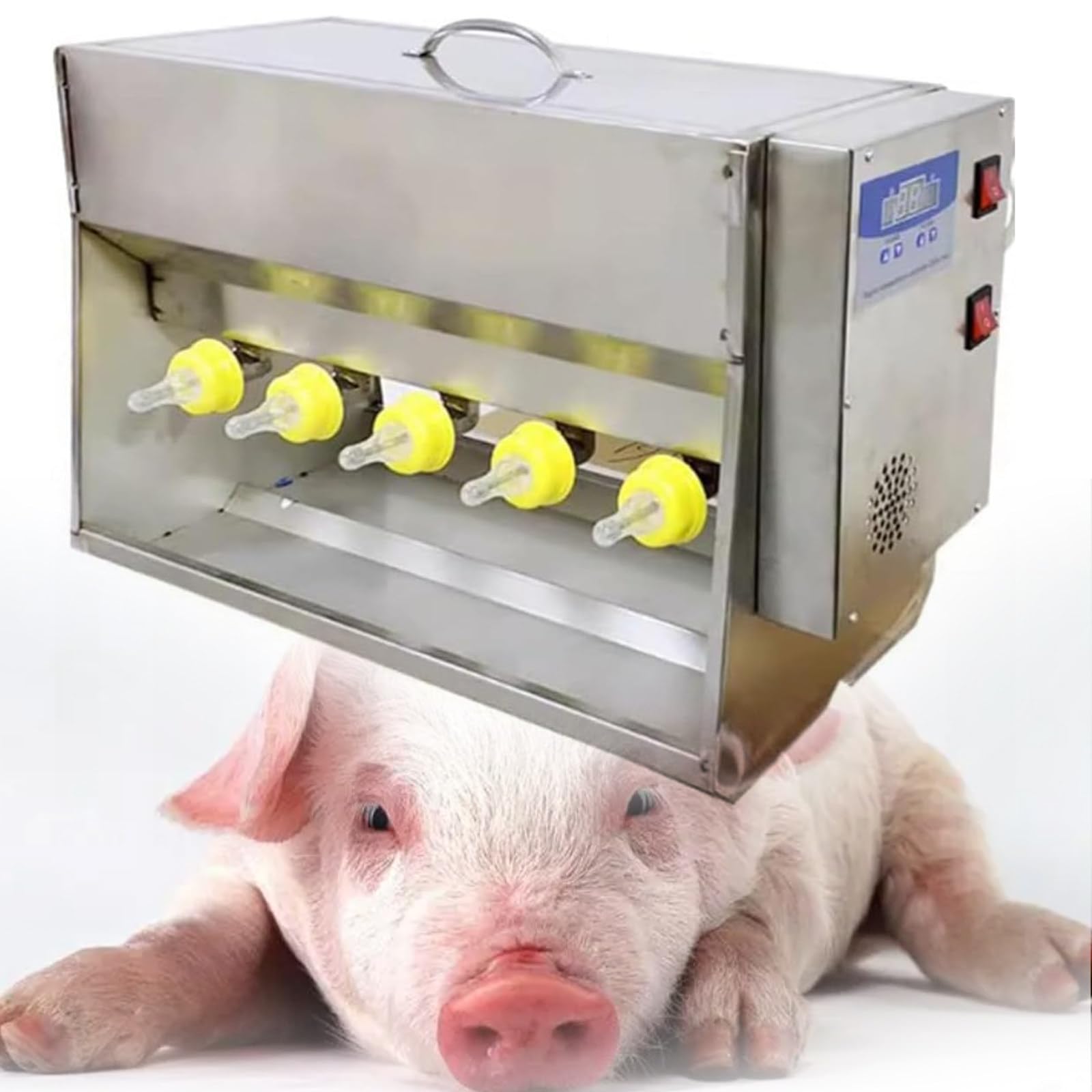 Viehmilchfütterer 9 Liter - 14 Silikonnippel Für Ferkel, Kälber, Lämmer