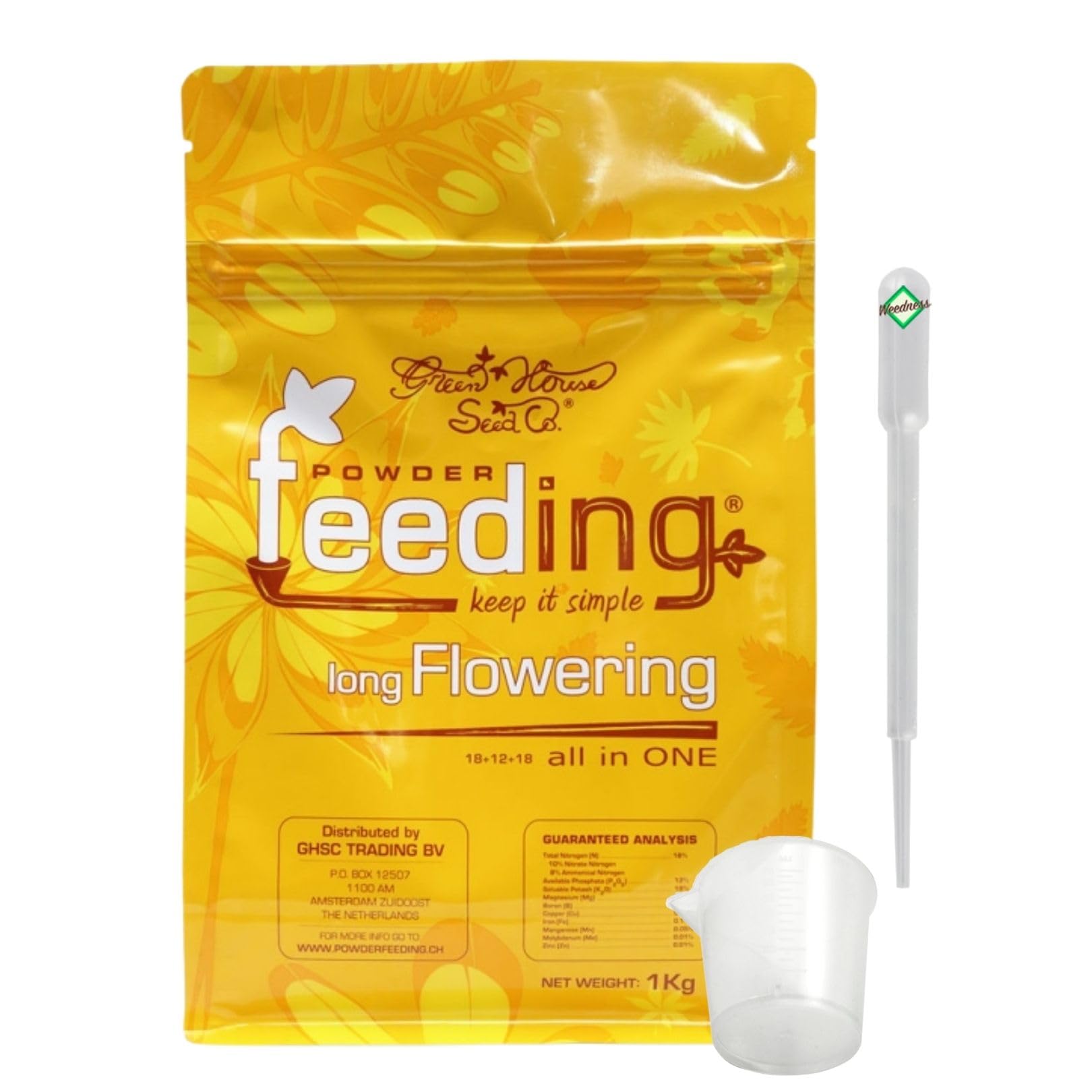 Weedness Green House Feeding Long Flowering 1 Kg - NPK Dünger Grow Anbau Indoor Erde Flüssigdünger Organischer Bio