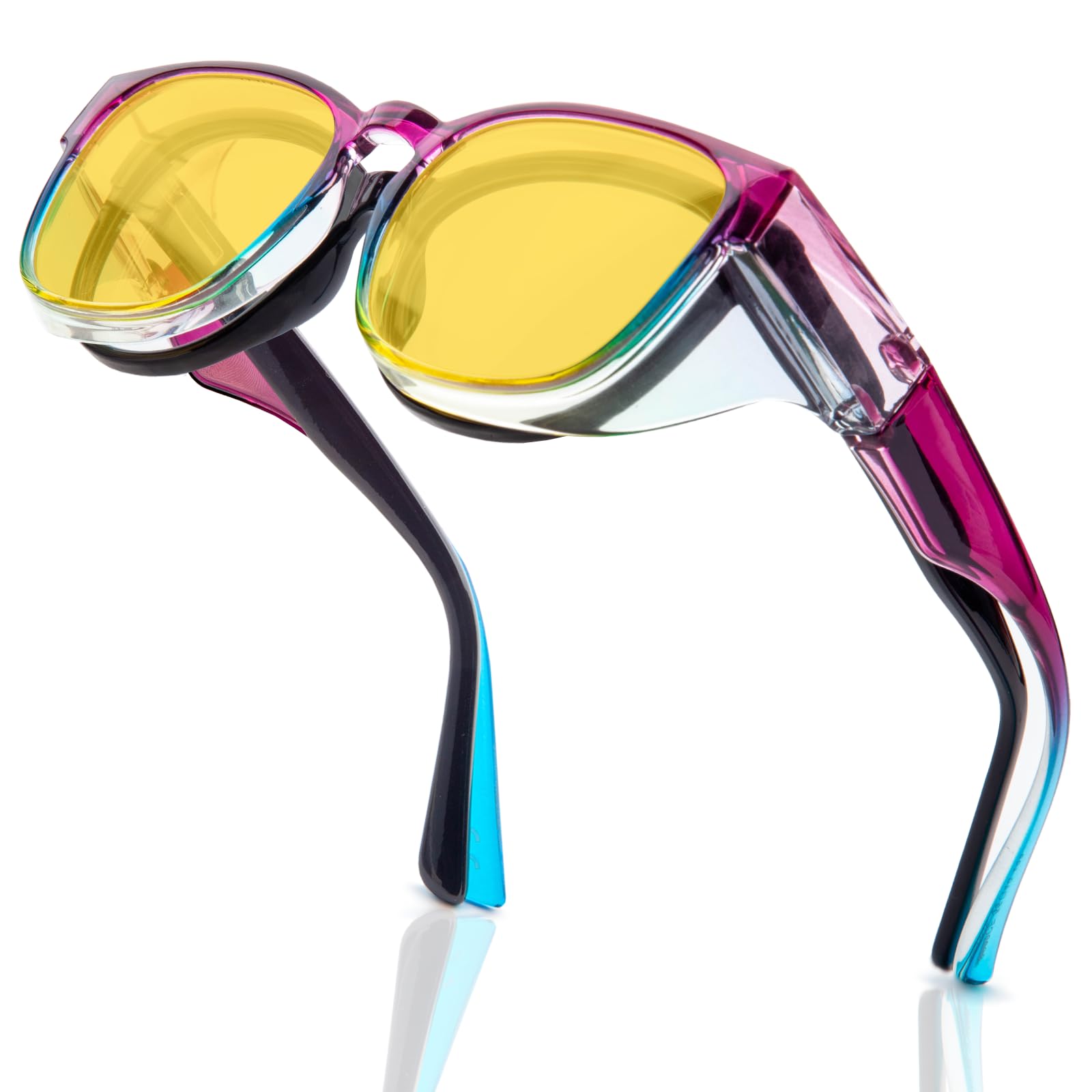 LianSan Safety Glasses Over Eyeglasses for Women - Anti-Fog Goggles Fit Over Eyewear for ANSI Z87.1 Certified