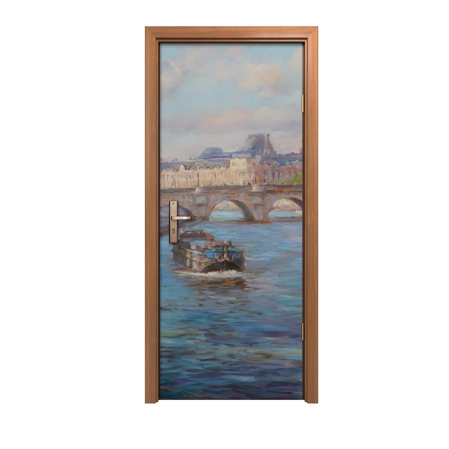 Autocollant de porte pour cacher imperfections 80x200cm Arbre de pont