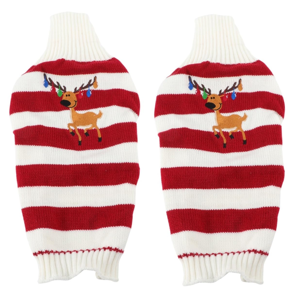 Mipcase 2 Pz Maglione per Cani Christmas Sweater Pullover Natalizio Maglioncini Cane Maglioni Cane Maglione Natalizio per Cani di Piccola Taglia Vestito per Cani Costume da Cane Rosso
