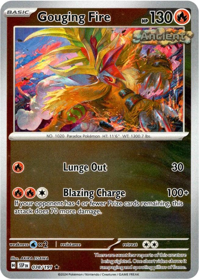 Pokemon - Gouging Fire 038 191 Surging Sparks Reverse Foil Single Card