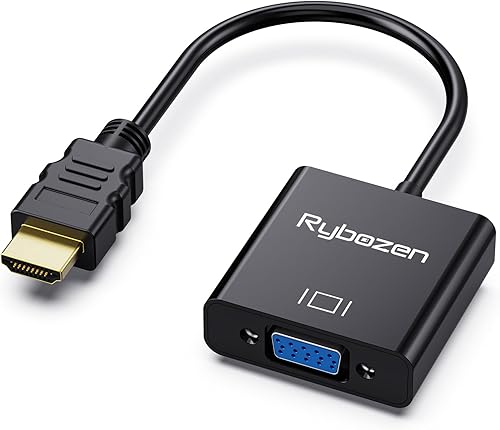 Adaptador HDMI a VGA, convertidor HDMI a VGA chapado en oro (hombre a hembra), compatible con computadora, laptop, PC, monitor, proyector, HDTV, Adaptador HDMI a VGA, convertidor HDMI a VGA chapado en oro (hombre a hembra), compatible con computadora, laptop, PC, monitor, proyector, HDTV,