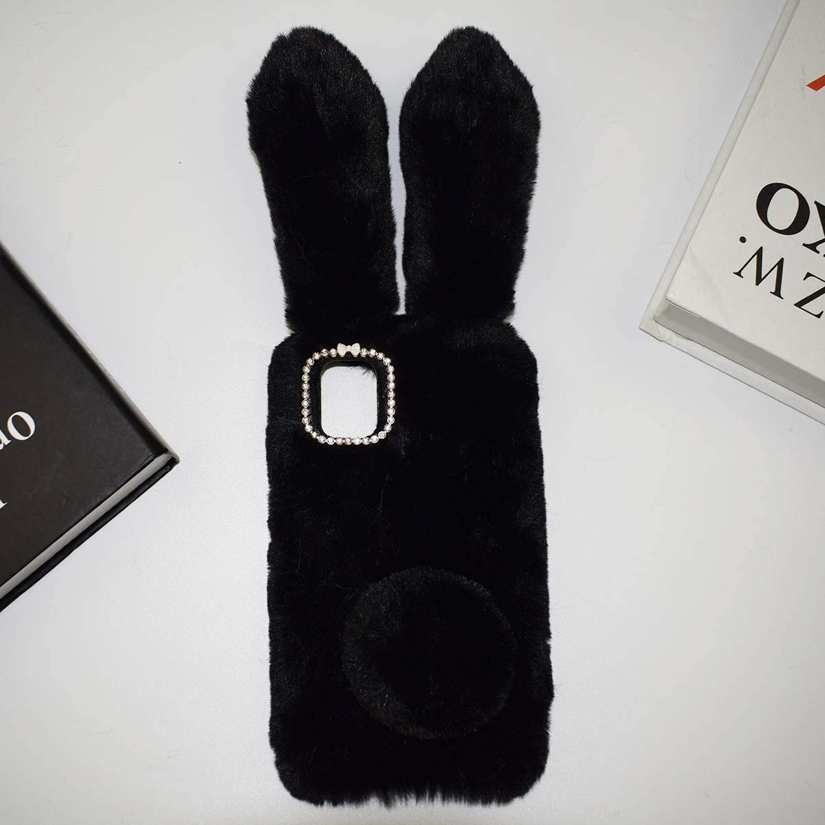 Xifanzi Peluche Custodia Cover per Oppo A74 4G,Custodia Coniglio Peluche per Oppo A74 4G, Custodia Peloso Carino Fluffy Cover Bambine Copertura Caso per Oppo A74 4G - Viola