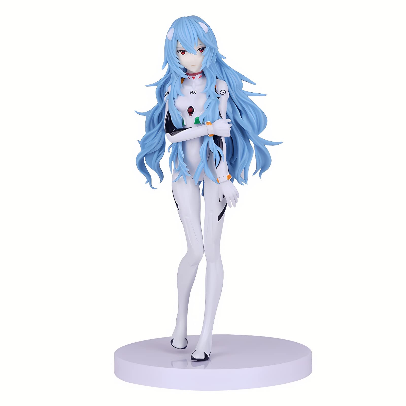 Jiumaocleu Ayanami Rei Figure Statue - 17cm Long Hair Ver Anime Girl Figure Ayanami Rei Model Cartoon Sculpture, Handmade Collectible Clay Man Desktop Decoration Birthday Gifts for Fans