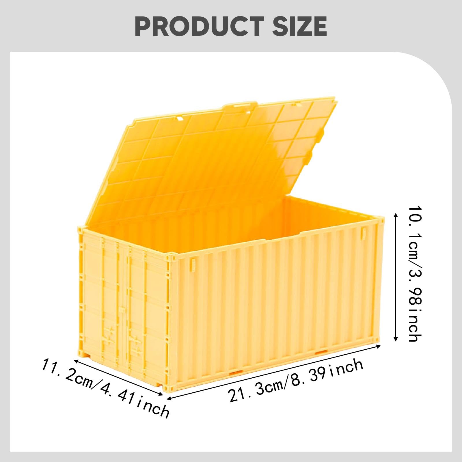 Miniature Conteneur Miniature Conteneur Industriel Mini Boîte Rangement Organisateur Créatif Industriel Matériau Pp Convient à L'Organi, Jaune