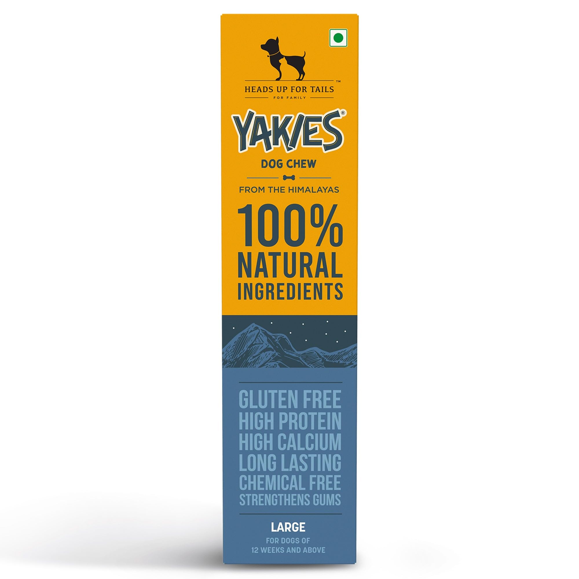 Yakies by HUFT Vegeterian Natural Dog Chew Bone - 90 gm Each | Pack of 3, Large Size Natural Long-Lasting Treat, Preservative-Free High Protein Chew for Dogs, All Life Stages
