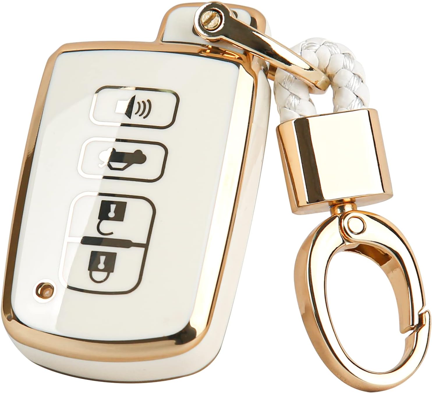 FTBH For Toyota Key Fob Cover, Soft TPU, gold Keychains