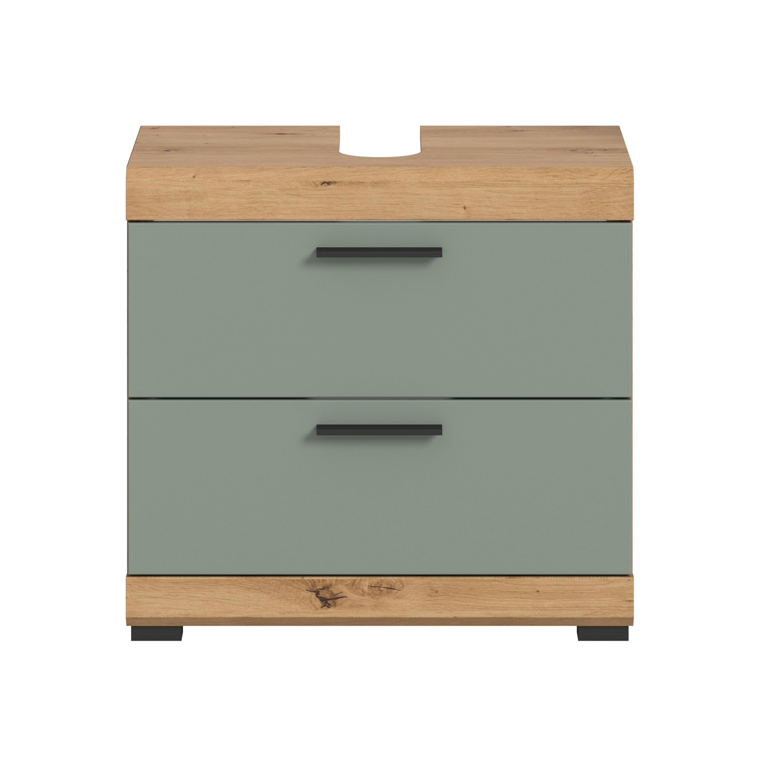 xonox.home Bad Scout X06N3707 Waschbeckenunterschrank Unterschrank Waschschrank in Salbei und Artisan Eiche Nachbildung – Bild 2