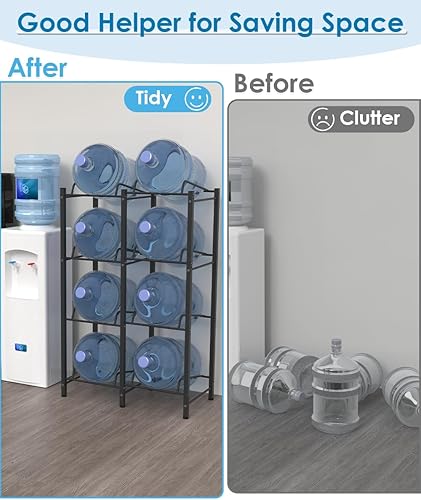 Miniatura 4 de mocomax Soporte para jarra de agua de 5 galones, soporte desmontable para botella de agua de 8 botellas, soporte para jarra de agua de 4 niveles,