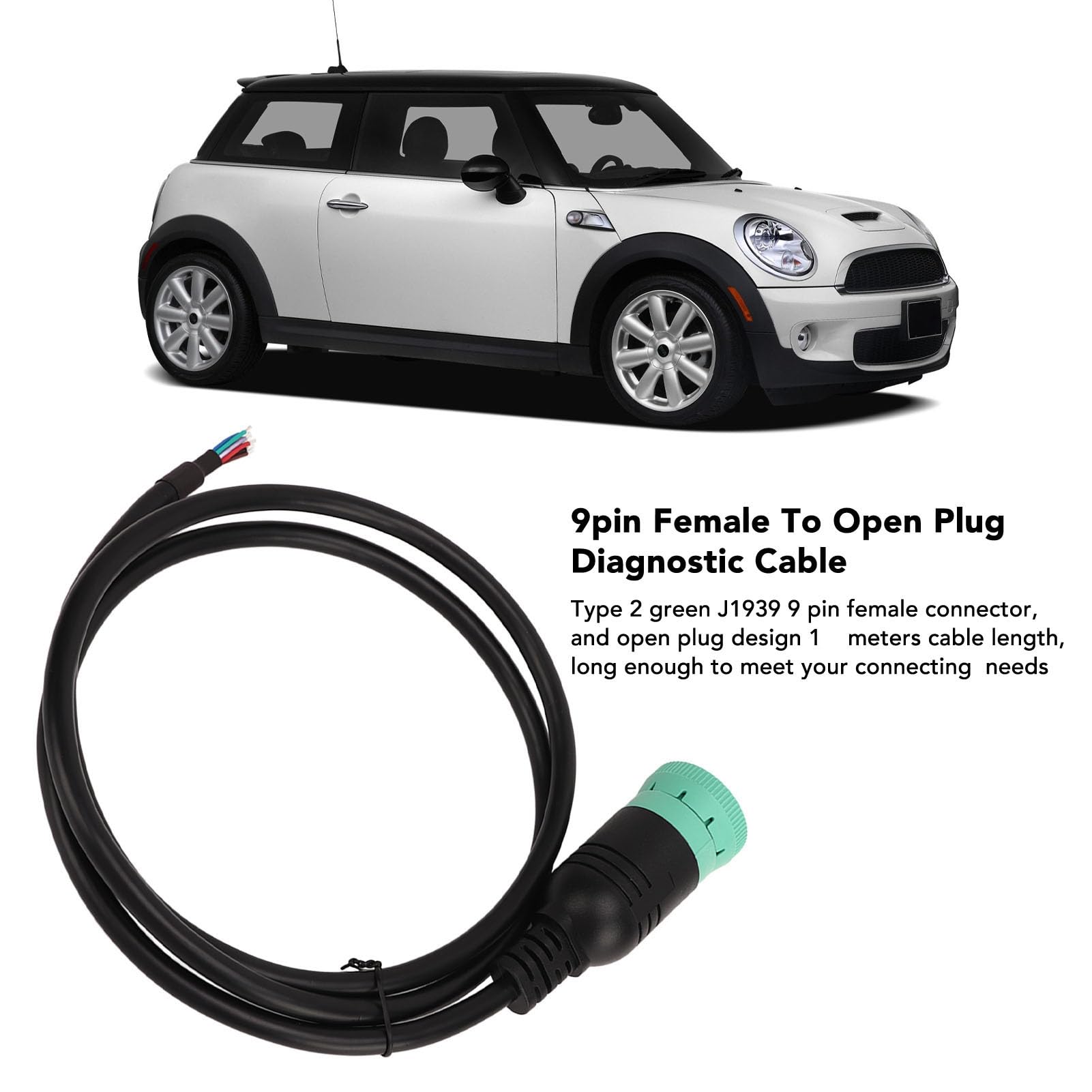 Amazon.com: Type 2 J1939 9 Pin Female to Open Plug Diagnostic