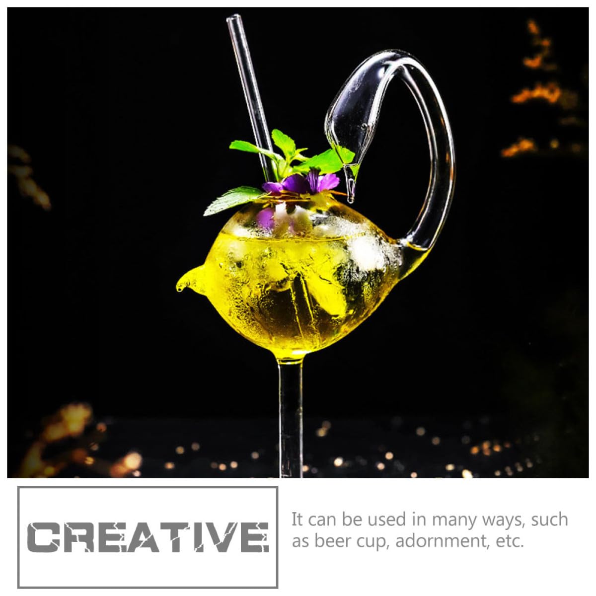 ULTECHNOVO Vasos de Cóctel de Vidrio Forma de Cisne 178ml, Juego 2 Piezas Transparentes para Bar en Casa y Decoración, Copas de Martini Creativas para Fiesta y Bebidas