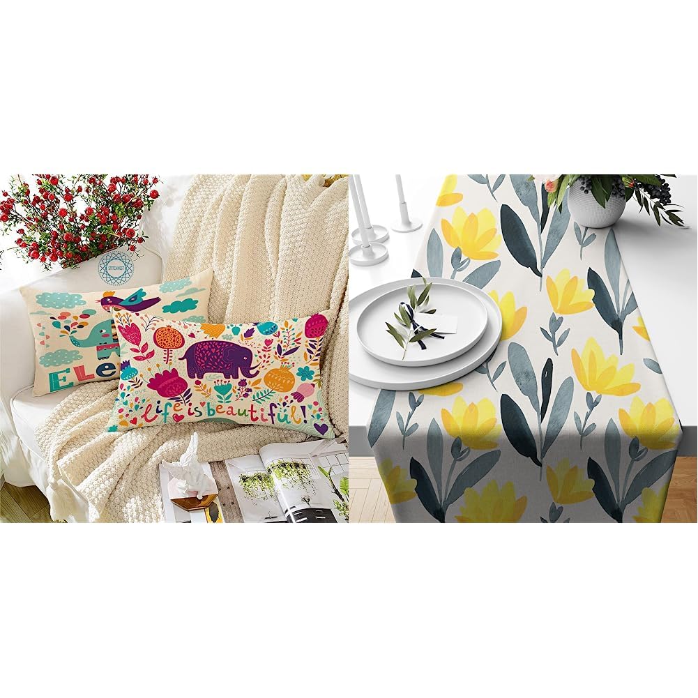 See full amazon price history chart for STITCHNEST Cotton 180TC Cushion Cover, 12 X 18 Inches, Blue, Set of 2 Ikat Digital Printed 4 Seater Table Runner and Bed Runner, 13 x 60 Inches, Yellow Grey STITCHNEST Cotton 180TC Cushion Cover, 12 X 18 Inches, Blue, Set of 2 Ikat Digital Printed 4 Seater Table Runner and Bed Runner, 13 x 60 Inches, Yellow Grey (B0C99RT2R4) Amazon Price History, Amazon Price Tracker