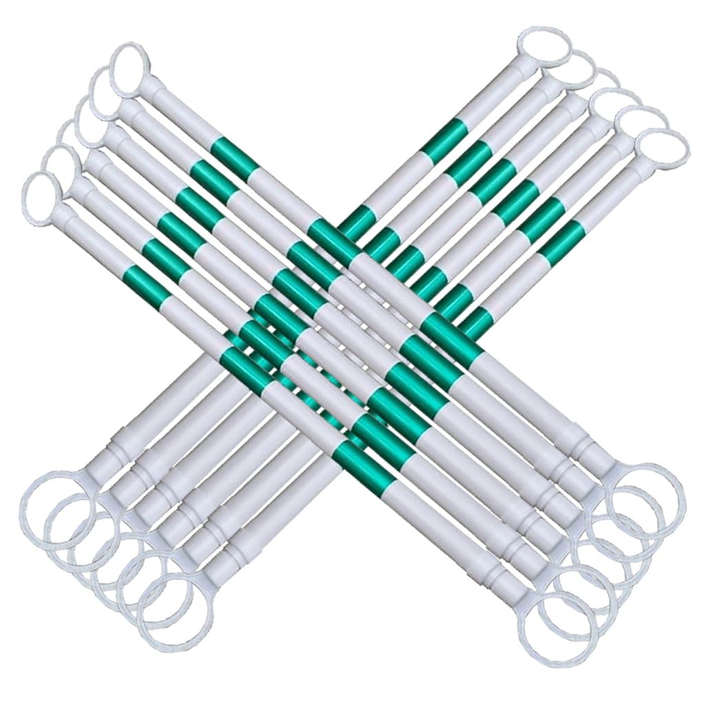 SGKOMN 20 Pcs Adjustable Traffic Cone Barrier with Reflective Sheeting, 47-78 Inch Retractable Safety Divider for Temporary Warning & Security, Green & White Traffic Control, Green and White-12pcs