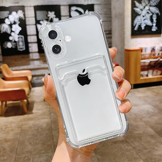 Ehr. iPhone 17 Uyumlu Kamera Korumalı Kartlıklı Köşeleri Airbag Tasarımlı Darbe Önleyici Şeffaf Silikon Kılıf