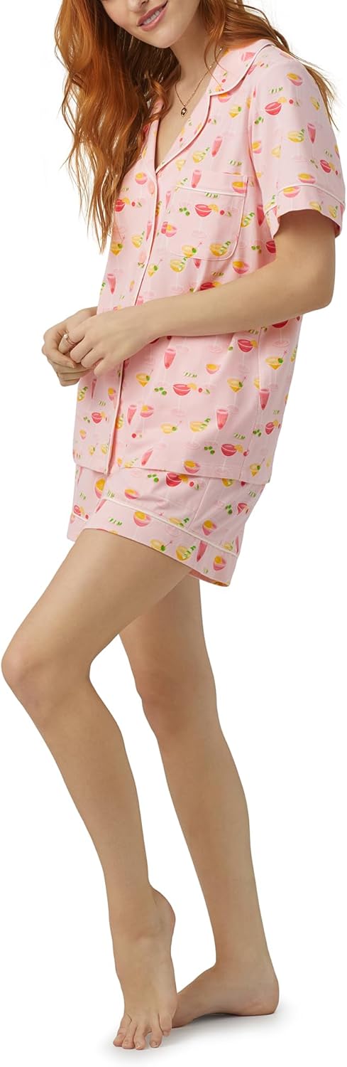 BedHead - Classic S/S Stretch Jersey Shorty PJ Set - Pink Mixology - Large (12-14) - Image 3
