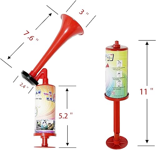 Miniatura 7 de Bocina para eventos deportivos, bocina de aire de mano para juegos, bocina de sonido para copa del mundo, fútbol, pies, baloncesto, graduación,