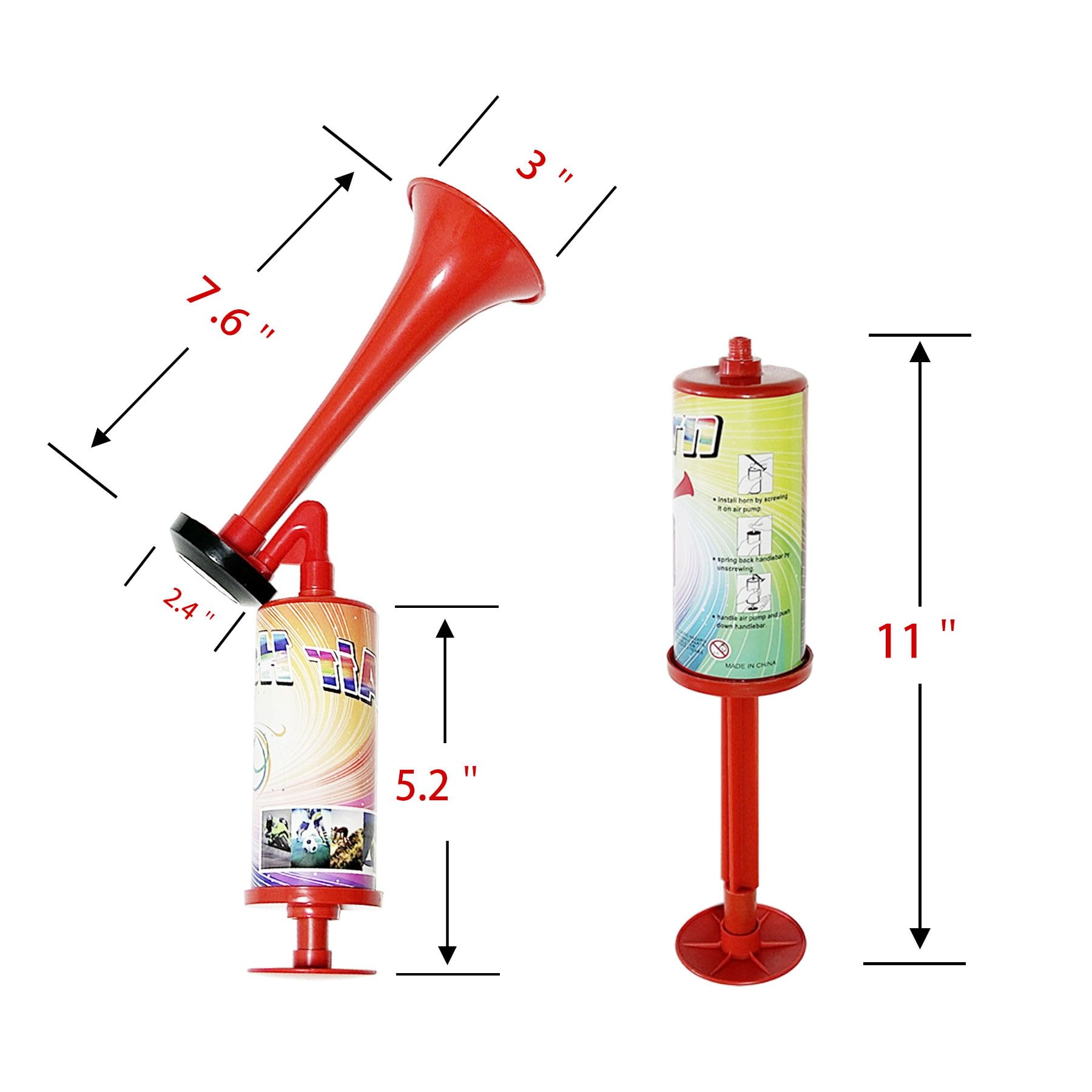 Hupe für Sportveranstaltungen, Handheld-Horn für Weltmeisterschaft, Abschlussfeier, Geburtstag, Hochzeitsfeiern, 10 Stück