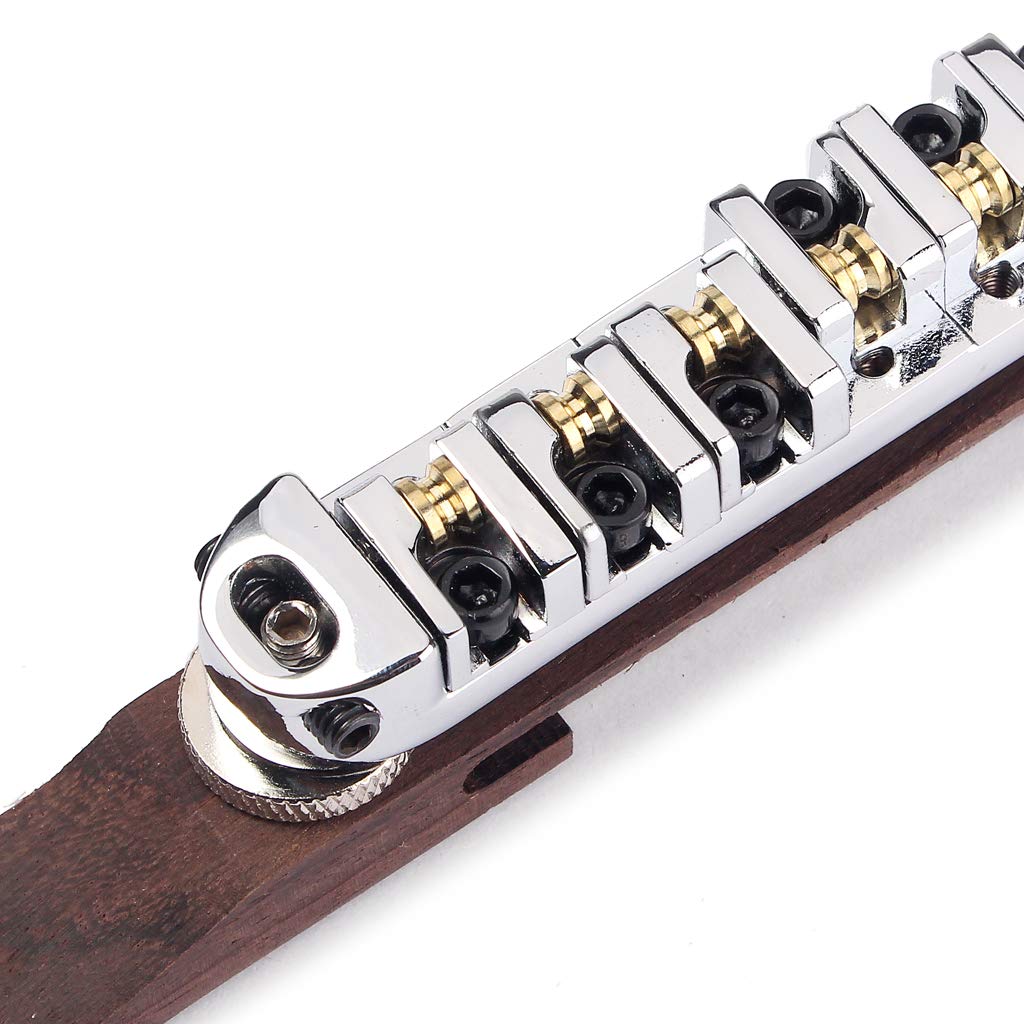 Alnicov Chromowane siodełka rolkowe Rosewood Bridge zestaw do gitary jazzowej