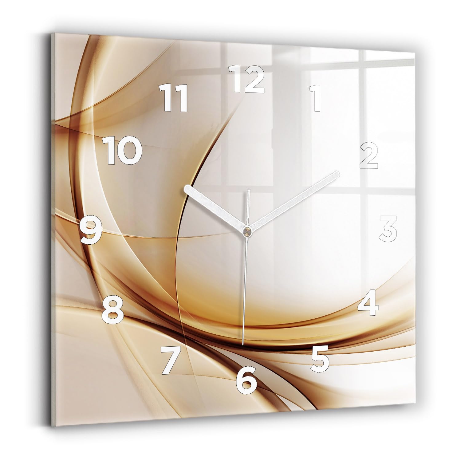 Horloge carrée moderne Wallfluent 30x30 cm affichage analogique à mécanisme silencieux