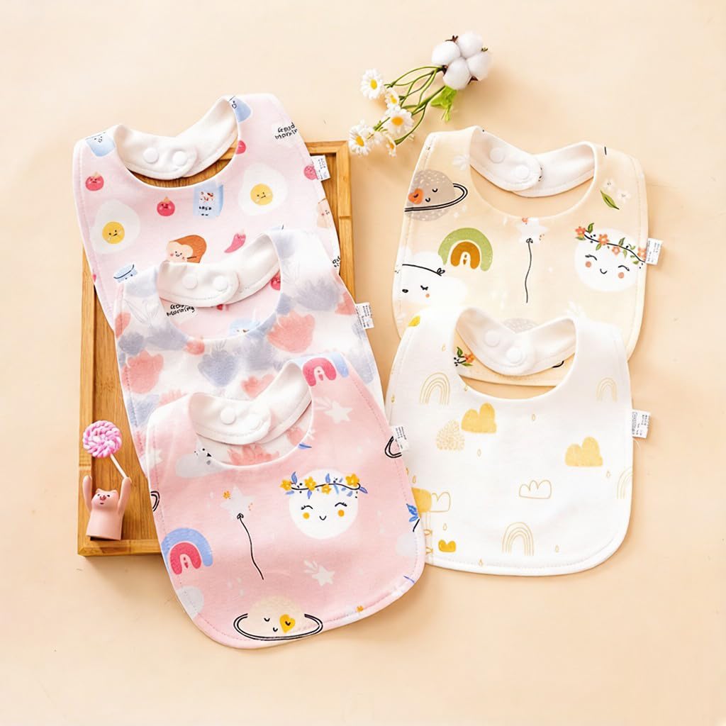 SLOSH Bavaglini Bavaglino Impermeabili Impermeabile Neonato Cotone Neonati Neonata Baby Pappa Morbidi Panno Per Ruttino Assorbenti Burp Lavabile - 3