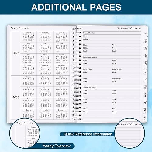 Miniatura 4 de Agenda semanal y mensual 2024-2025, organizador para realizar seguimiento de tus objetivos, fácil organización de tu vida diaria, tamaño mediano,