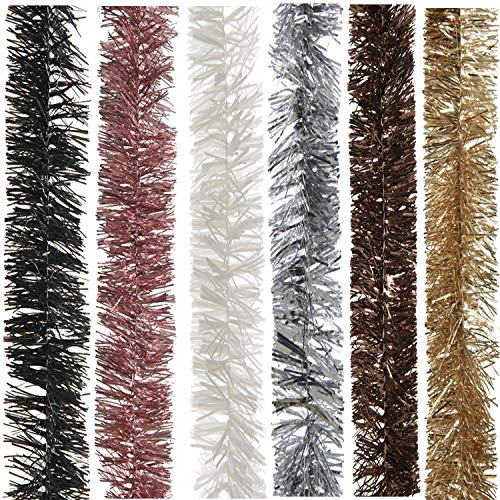 LS-LebenStil Weihnachtsgirlande 2,70 Meter Weiß Lametta Girlande Tannenbaum Party Fasching Deko