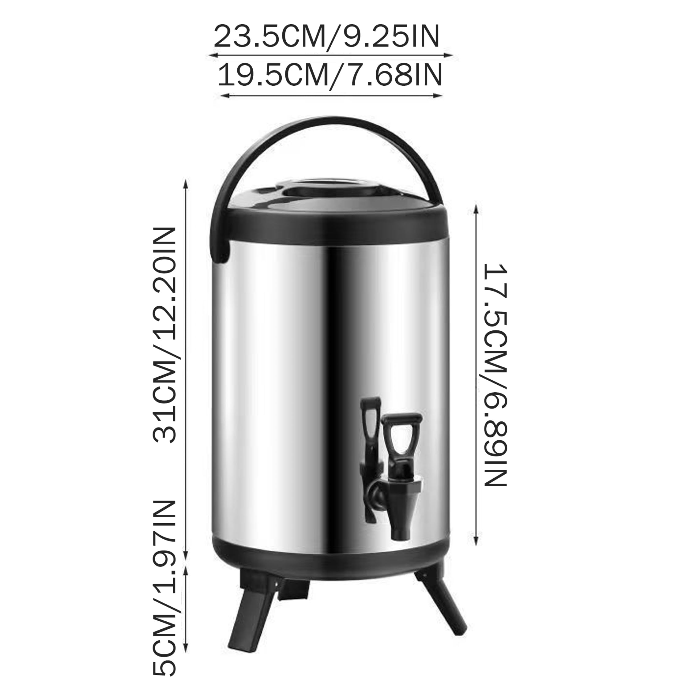 Dispenser per bevande isolate, dispenser per bevande calde e fredde in acciaio inossidabile di grandi dimensioni da 6 litri con ritenzione della temperatura a lunga durata per bancarelle di cibo e