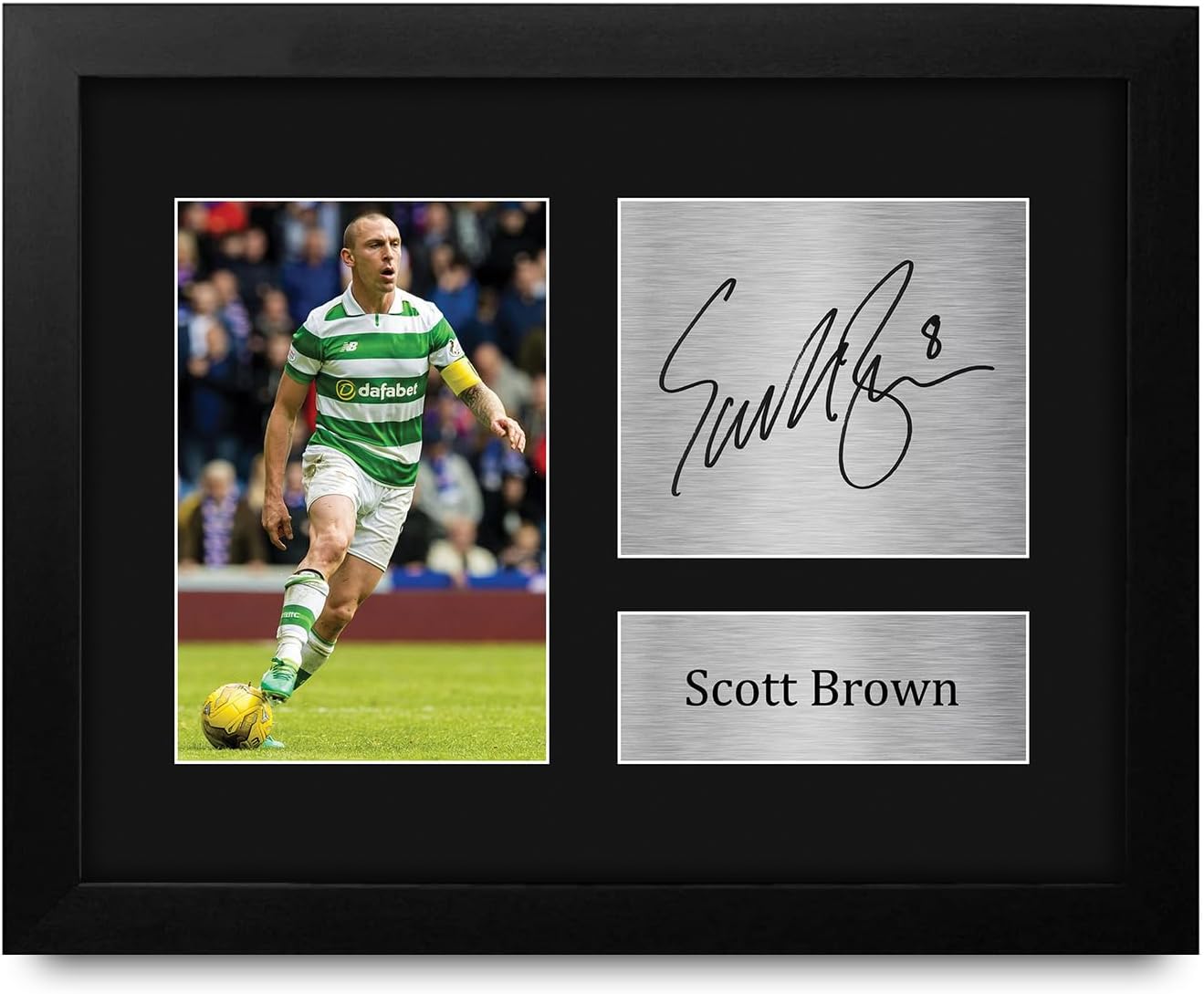 HWC Trading Scott Brown Celtic 16 x 12 inch (A3) Printed Gifts Memorabilia Signed Autograph Photograph Display for Football Fans and Supporters - 16" x 12" Framed